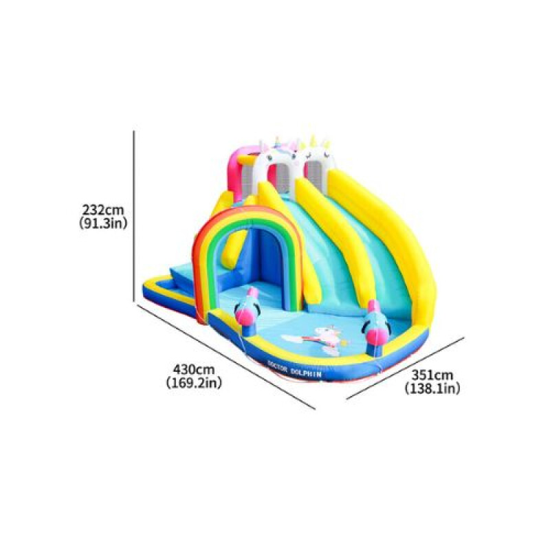Inflable Unicornio Doble Tobogan - Acuatico Inflable Unicornio Doble Tobogan - Acuatico