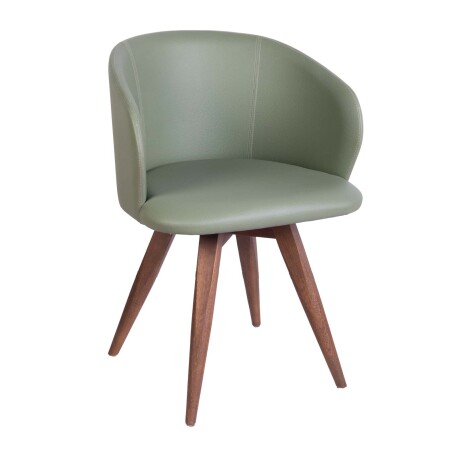 SILLA DE COMEDOR MADERA-Y-CUERO-SINTETICO VERDE MIDI