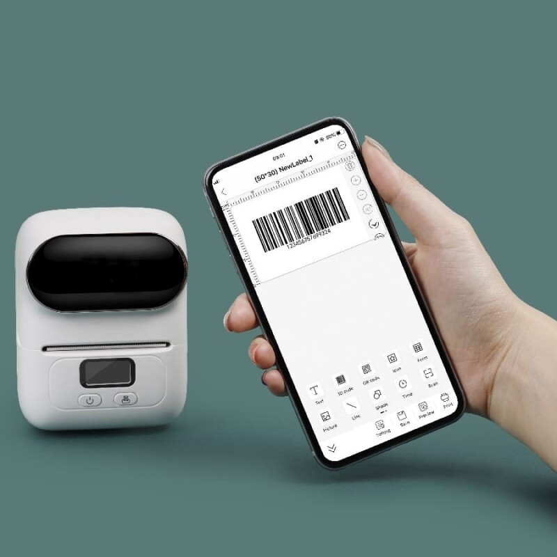 Mini impresora etiquetadora térmica portátil M110 blanco