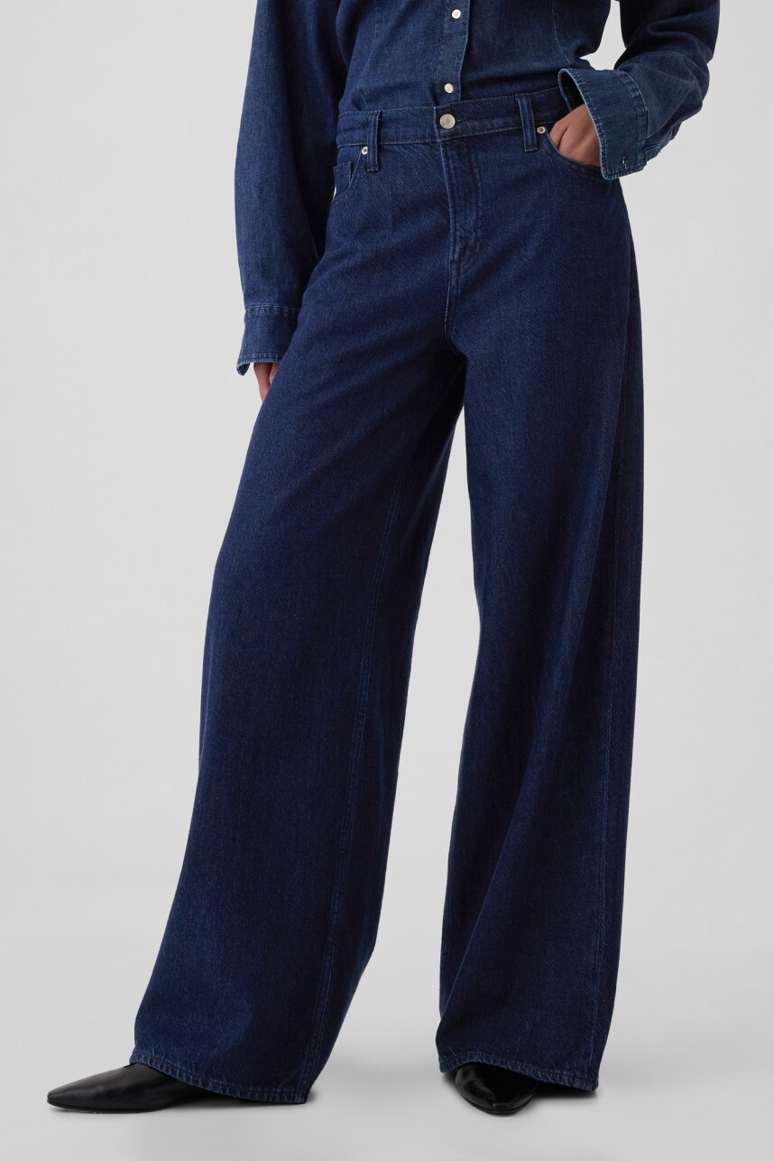 Jean Baggy Tiro Medio Mujer Rinsed