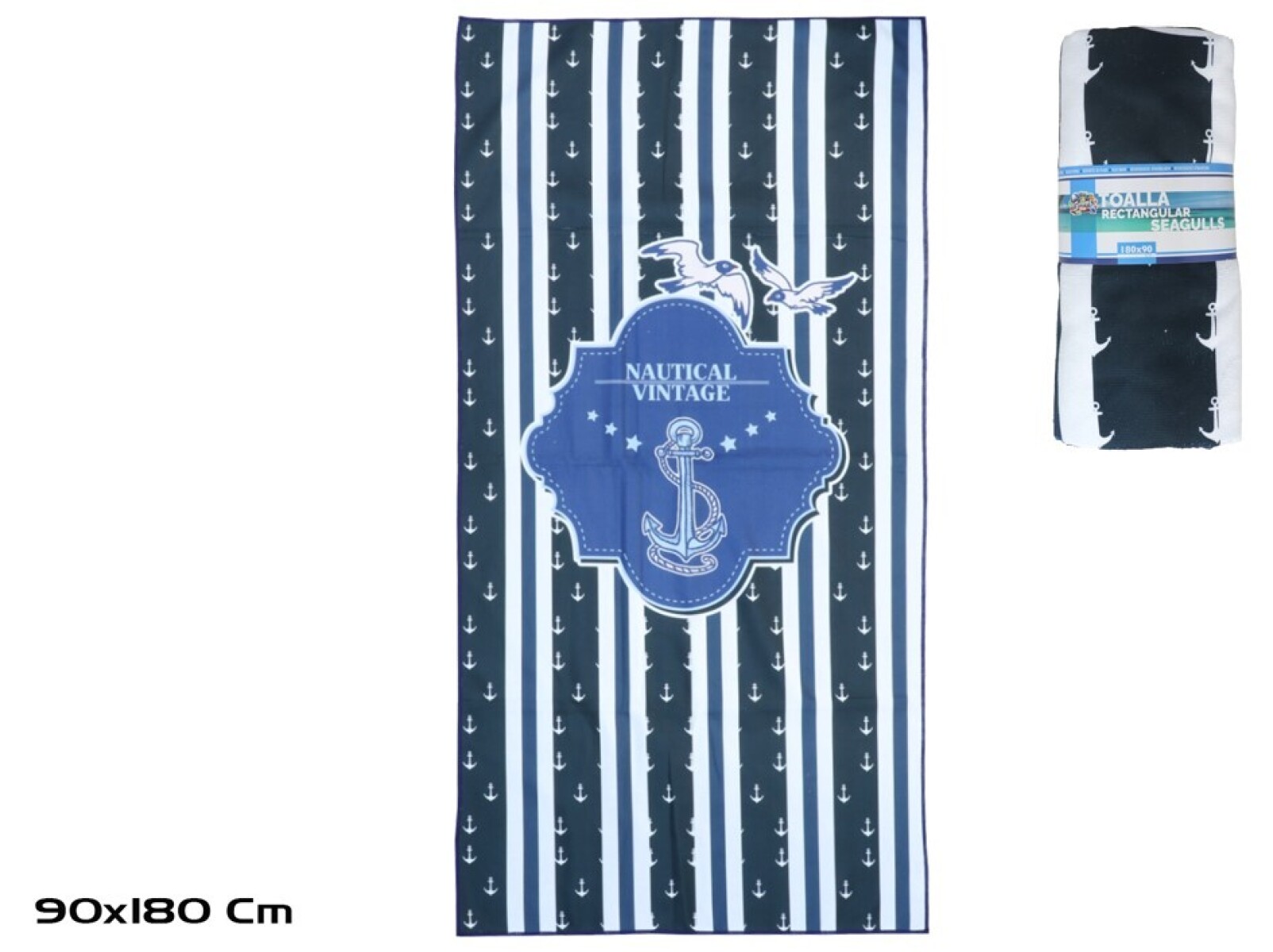 Toalla Rectangular 180x90Cm Poliester Seagulls 