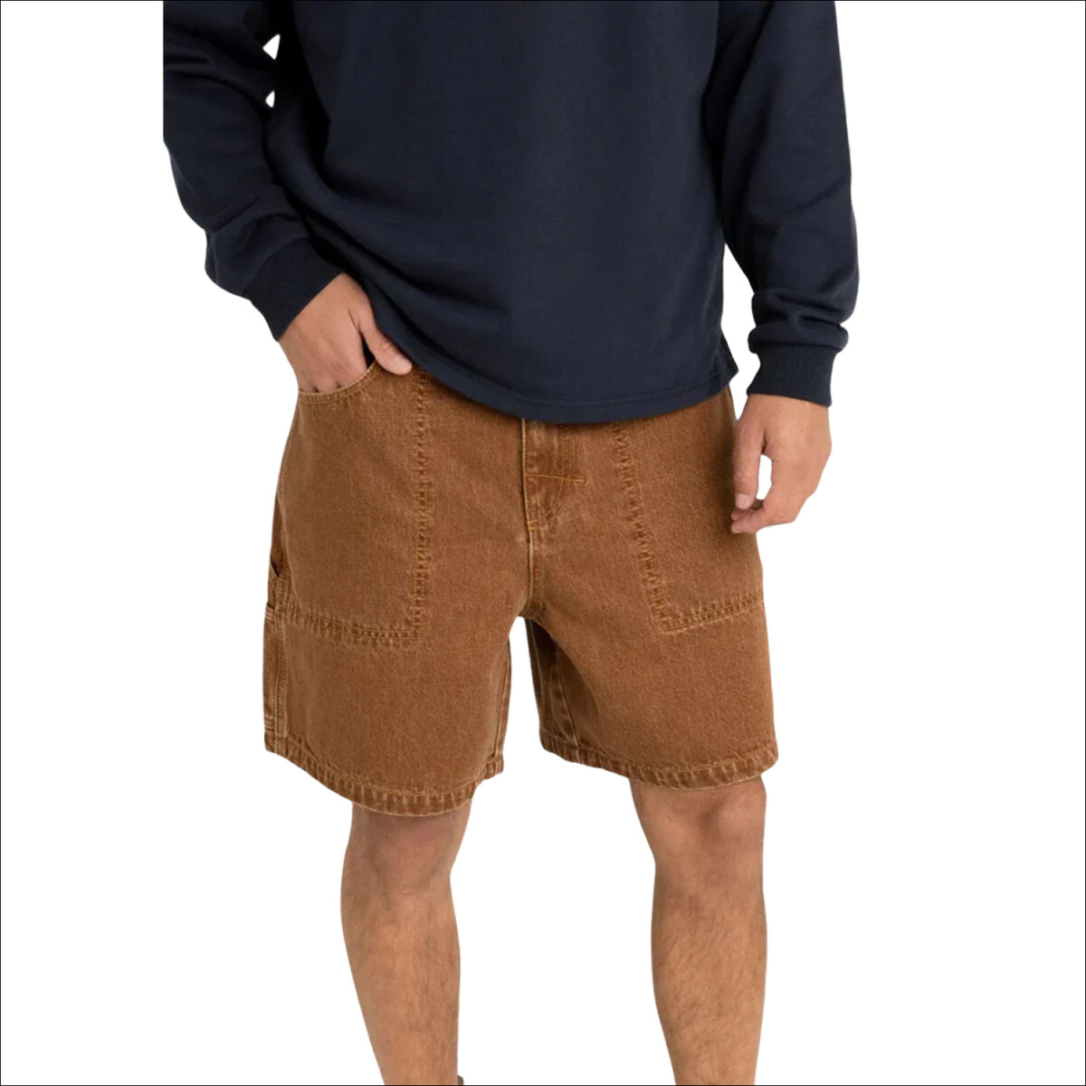 Bermuda Rhythm Slacker Denim - Marrón 