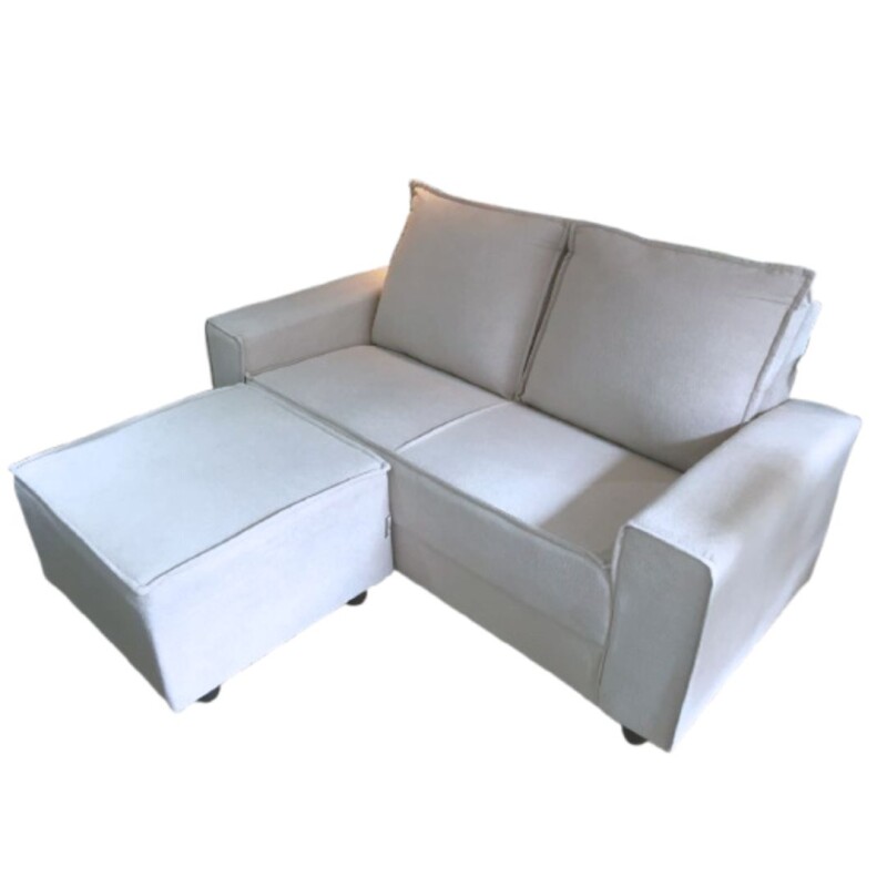 Sofá Coímbra 3 Cuerpos + Puff Gris Sofá Coímbra 3 Cuerpos + Puff Gris