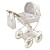 Set Coche Muñecas De Cuevas Niños Juguete Plegable + Bolso Variante Color Crema