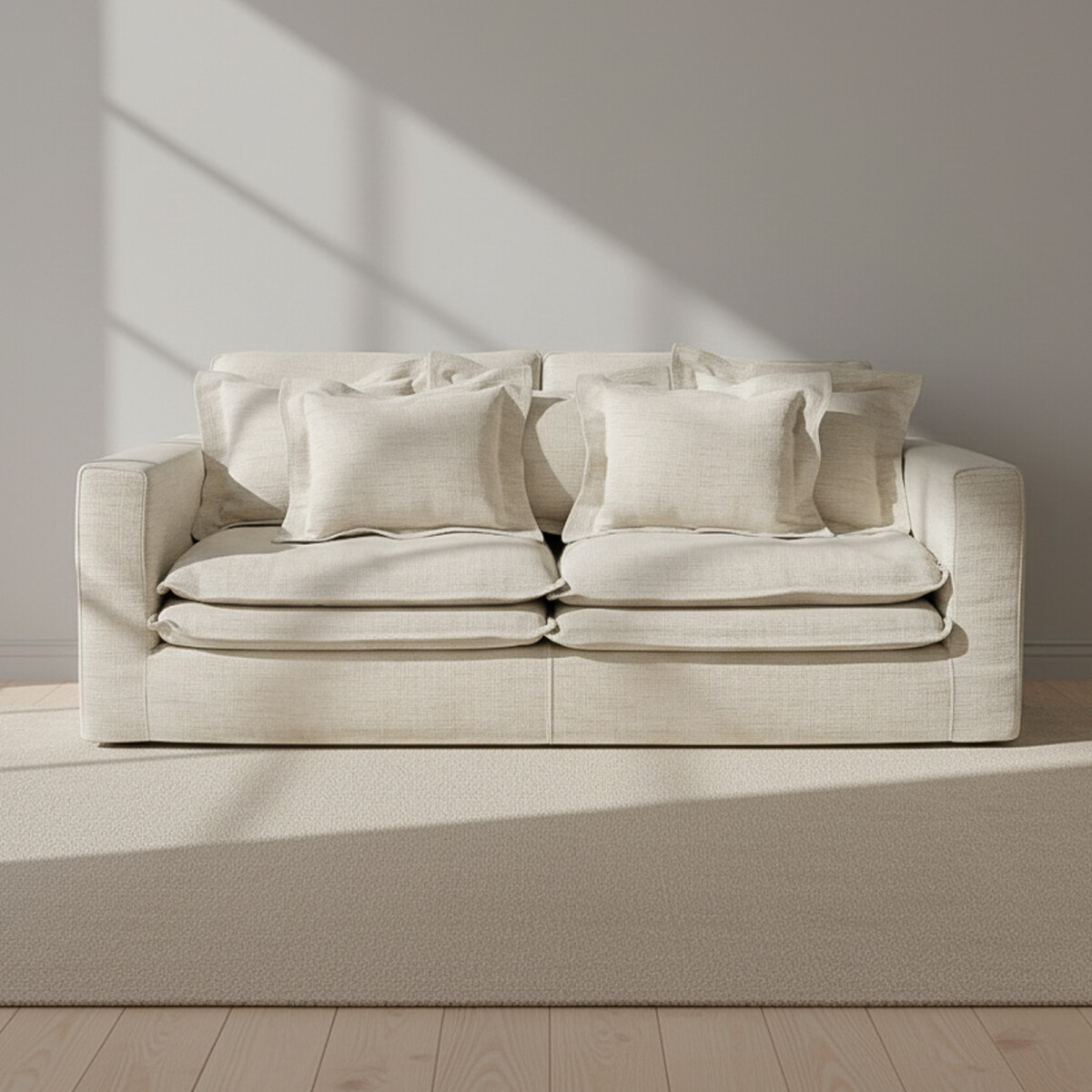 SOFÁ - 3 CUERPOS TELA-PREMIUM NATURAL-BEIGE LAZY BEIGE 