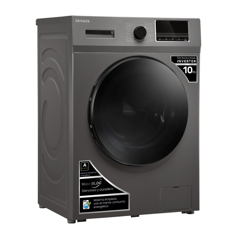 Lavarropas Automático Carga Frontal AIWA 10KG Inverter Gris | AWLT10G