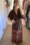 Vestido Manu de seda Tonos bordó