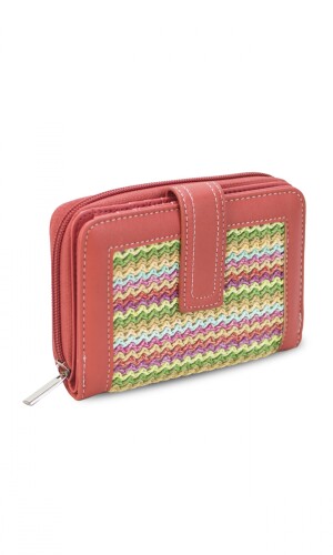 BILLETERA AGNES TEJIDO MULTICOLOR ARCILLA