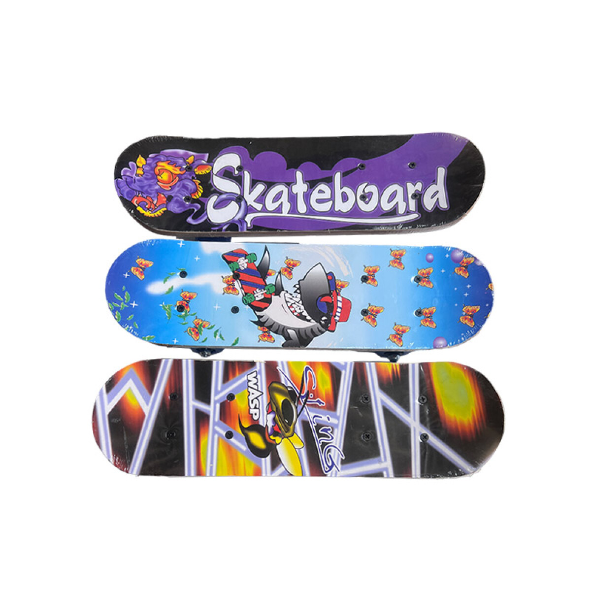 Skate 4 ruedas doble estampa 4 diseños 43x13.5cm - Skate 4 Ruedas Doble Estampa 4 Diseños 43x13.5cm 