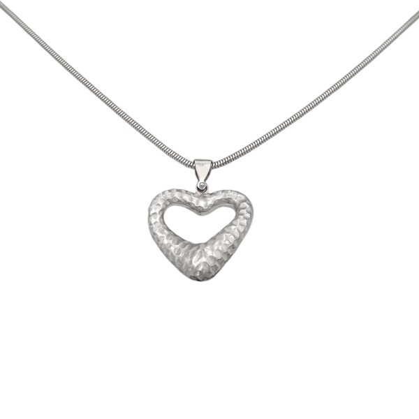 Dije Corazón martillado-Plata 925 inflada-Sin Piedra-CP3285 sinpiedra