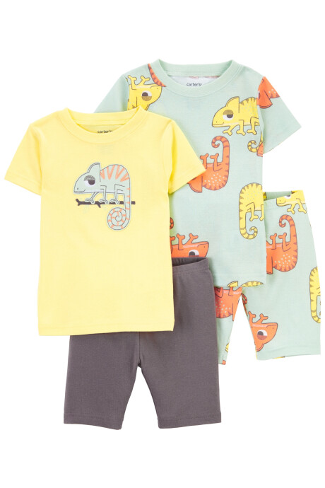 Pijama cuatro piezas de algodón dos remeras y dos bermudas Pijama cuatro piezas de algodón dos remeras y dos bermudas
