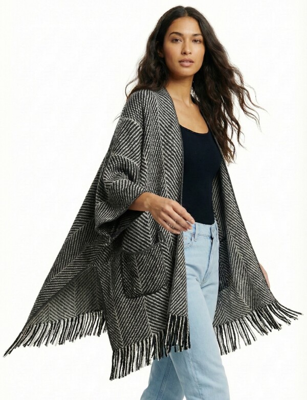 Kimono Herringbone NEGRO/GRIS