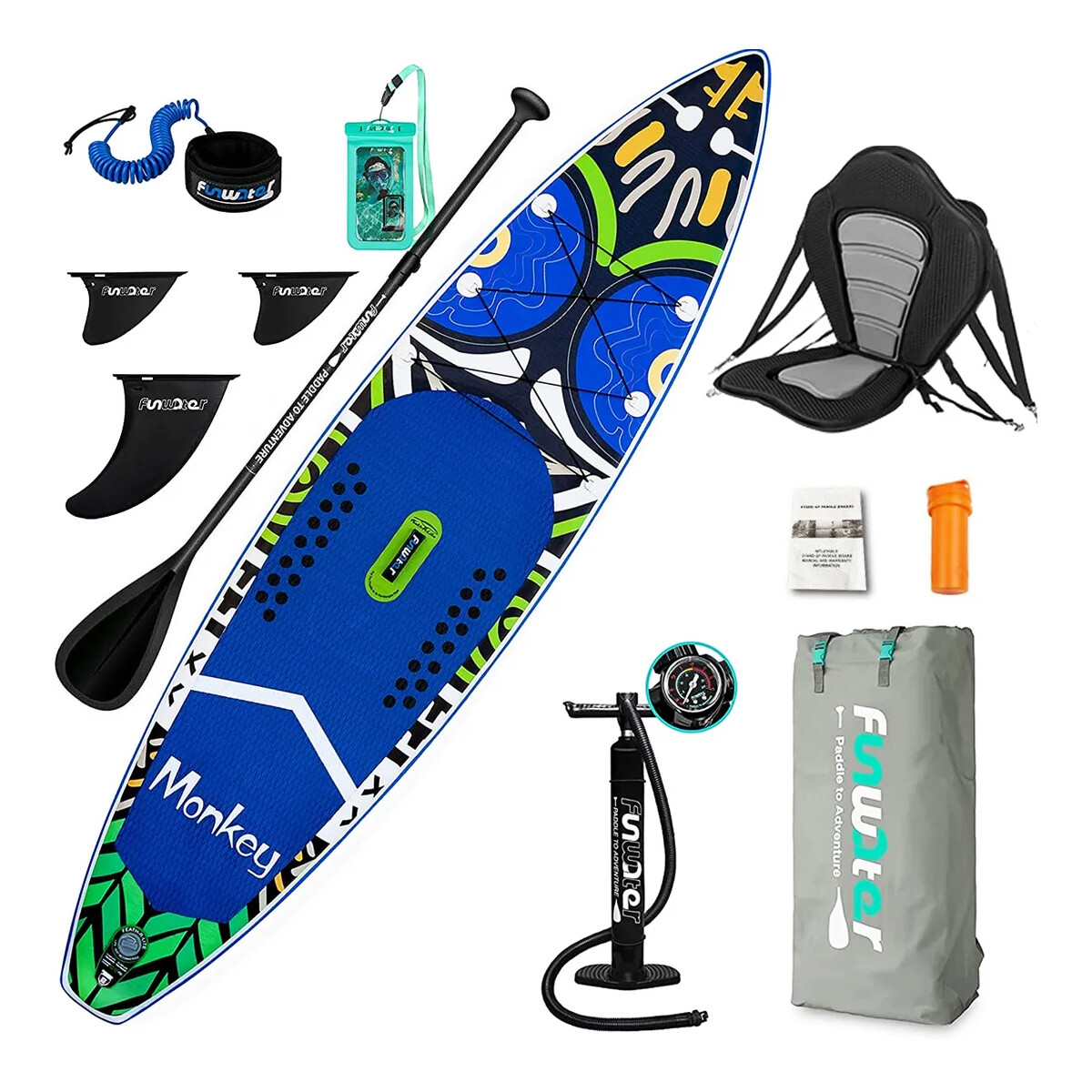 Tabla Inflable Stand Up Paddle 3.20m Surf Kayak +Remo - Azul 