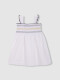 Vestido Blanco Con Elasticos E En Contraste Blanco