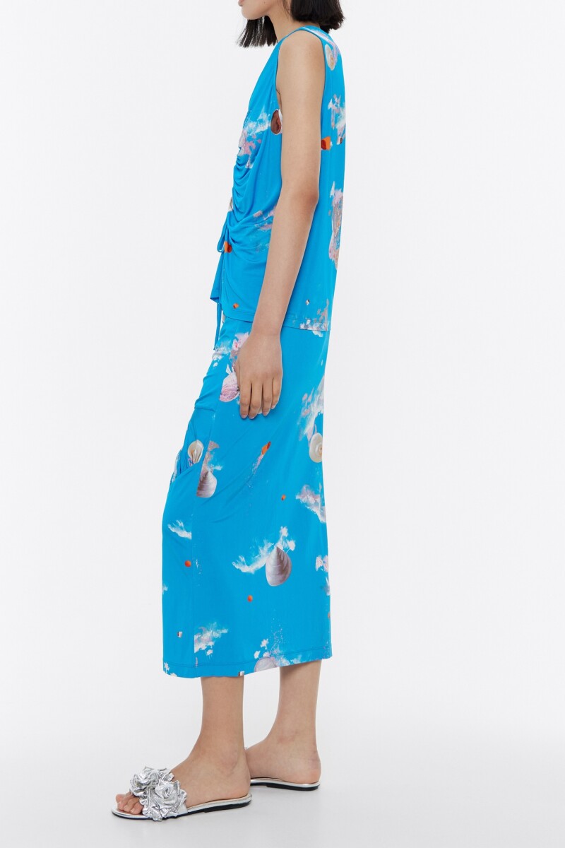 FALDA FRUNCES WAVES Azul