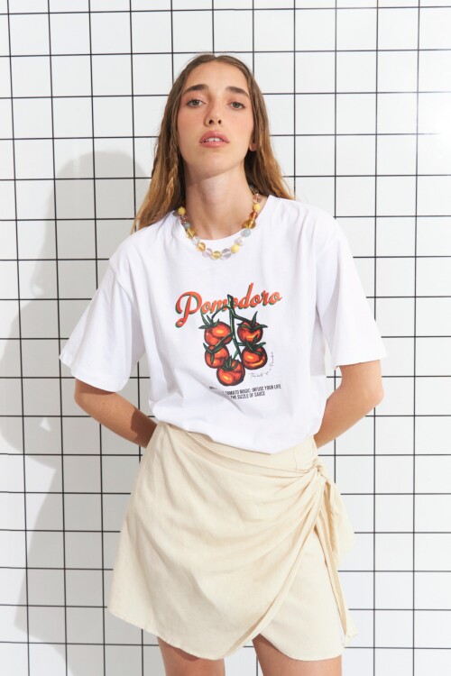 Remera pomodoro blanco