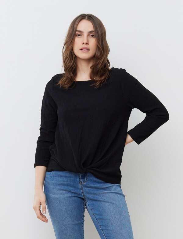 Blusa Detalle Nudo NEGRO