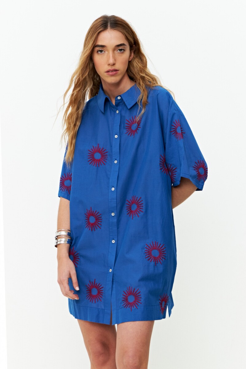 PREVENTA Túnica bordada azul