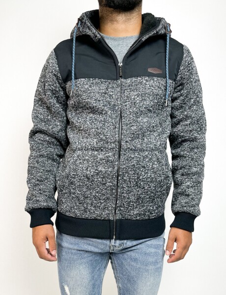Campera forrada con simil piel Muki Negro