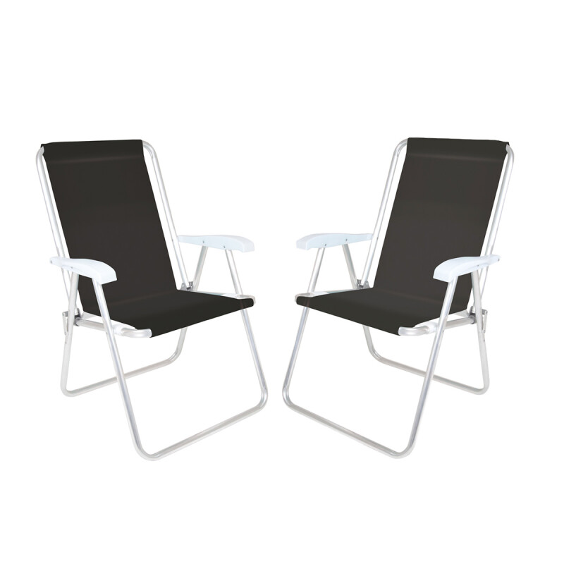 Set X 2 Sillas Altas Conforto Sannet Aluminio NEGRO