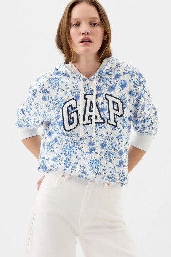 Canguro Logo Gap Floreado Sin Felpa Mujer Blue Floral