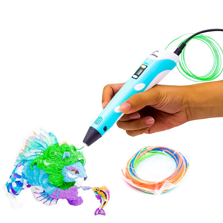 Lápiz Impresora 3d + 20 Filamentos Marcador Lapicera Azul