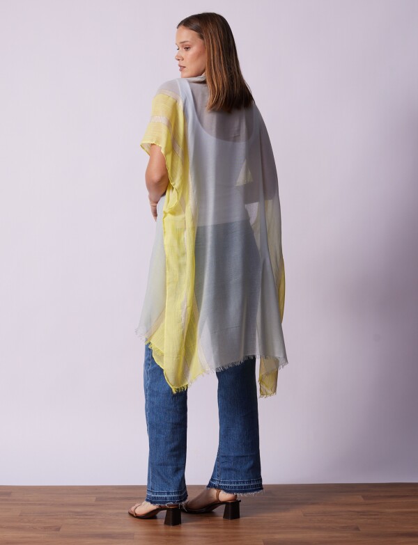 Kimono Lineas MULTI/CELESTE