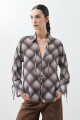Camisa escocesa con lazos chocolate