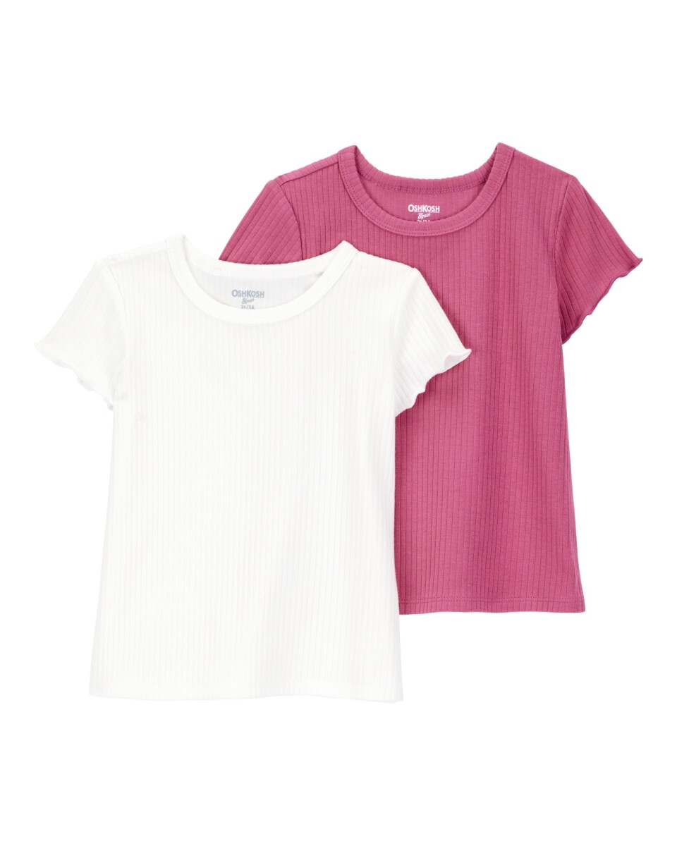 Pack dos remeras de algodón, manga corta 