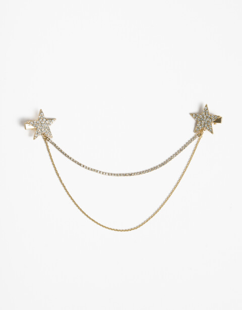 Peinetas y Palitos Strass Set De Horquillas Con Cadena - Combinacion Bicolor