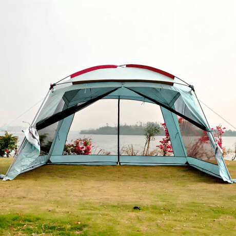 Gazebo Impermeable Con Mosquitero Jardin 3,65x3,65m Beige