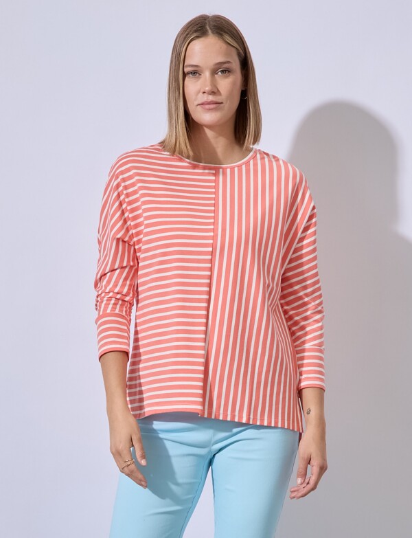 Remera Algodon Lineas CORAL