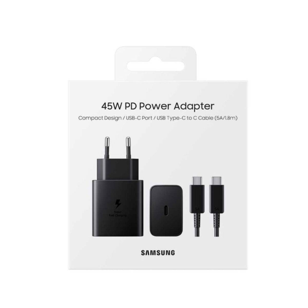 SAMSUNG CARGADOR USB-C 45W 5A 1.8M UNID. 