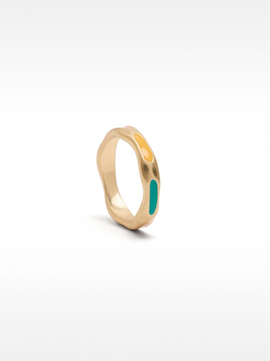 Anillo Irregular Con Detalles Multicolor multicolor