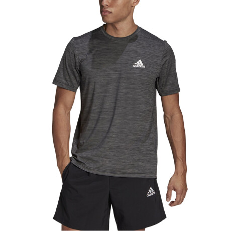 REMERA adidas AEROREADY DESIGNED TO MOVE SPORT ELÁSTICA Black Melange