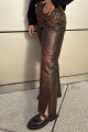 Leather Pant Marron gastado