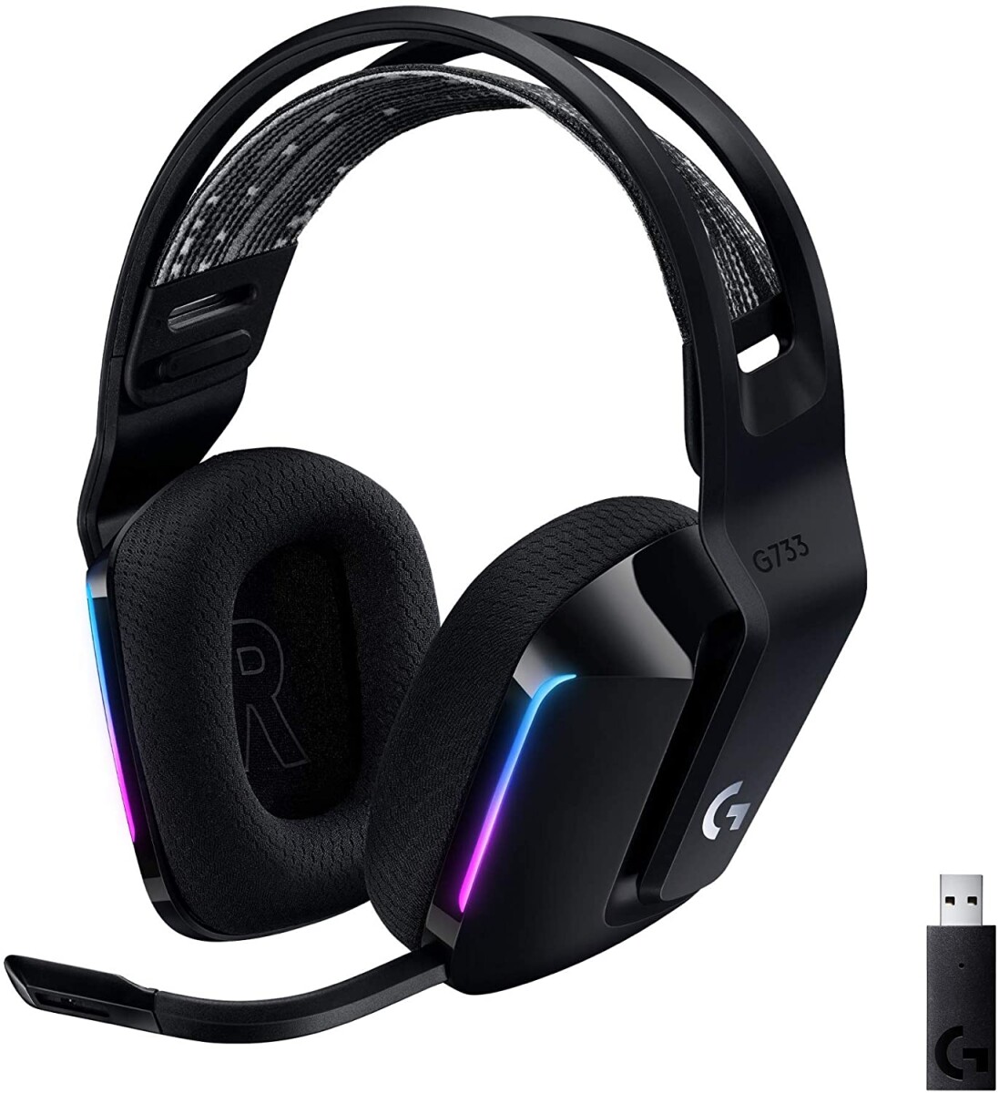 Auriculares Gamer Inalámbricos LOGITECH G733 BT 20Hrs - Negro Con Luz 