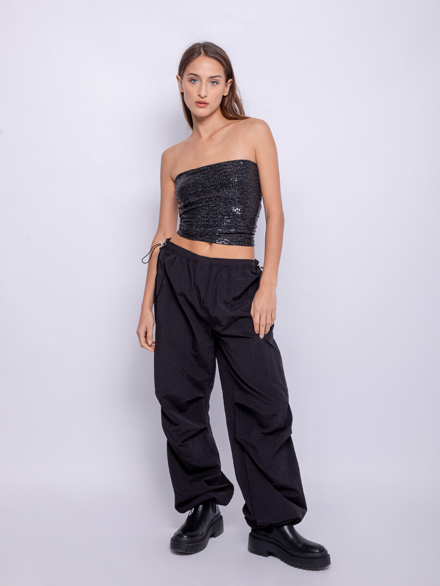 PANTALÓN PARACHUTE - Negro 