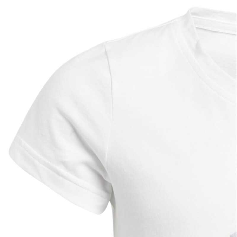 Remera Infantil Adidas Essentials Performance Logo Blanco - Púrpura