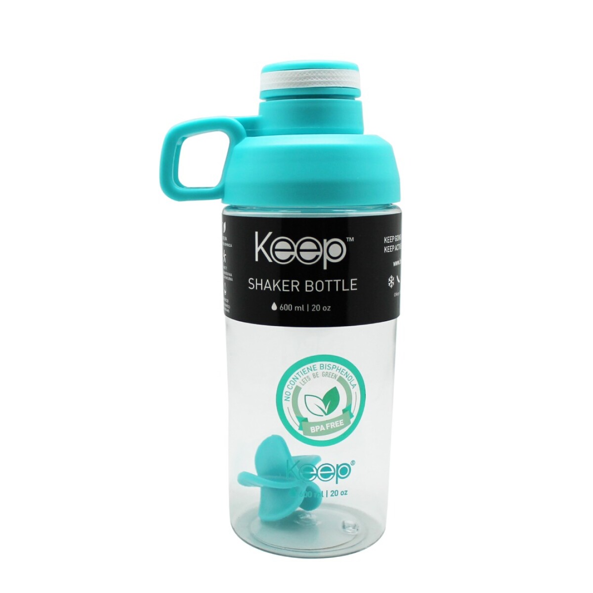 Botella Keep Shaker Bottle 600ML - VERDE-AGUA 
