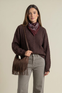 Sweater Texturado Lana Chocolate