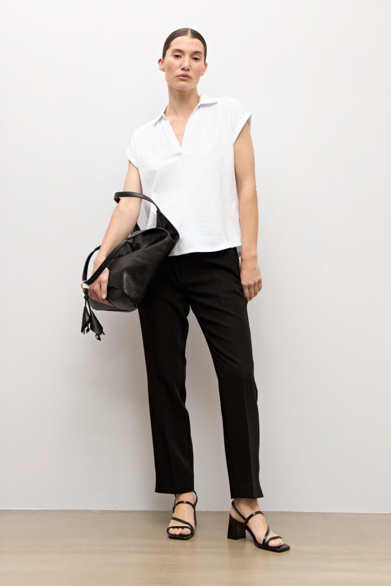Remera cuello polo - blanco 