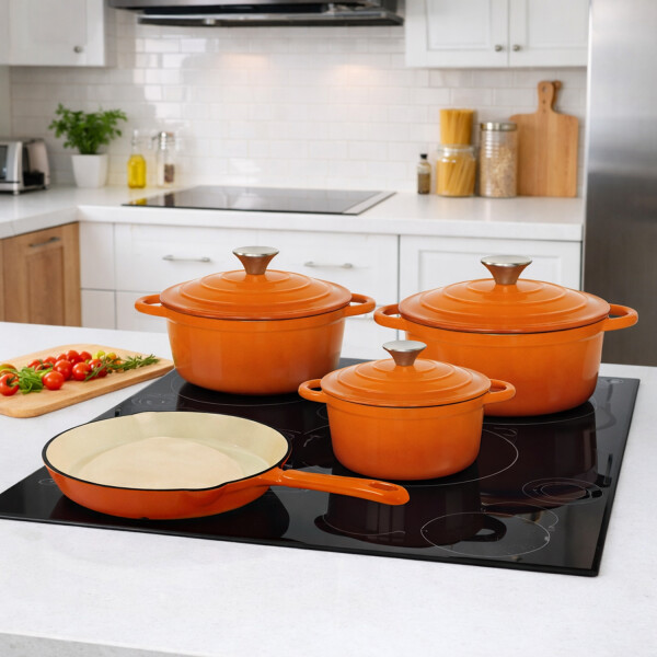 Combo Cocina Iitimat Turca Grill + Juego De Ollas 7 Pzas PK COMBO COCINA 2313300 + OLLAS 7CPS NAR