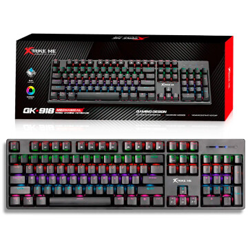 Teclado Mecánico Gamer Rgb Xtrike Me GK-918 Anti-Ghosting Color Negro