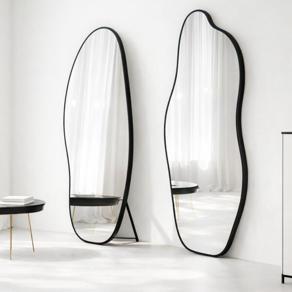 Espejo Irregular Pared Cuerpo Entero 50 X 160 Cm NEGRO