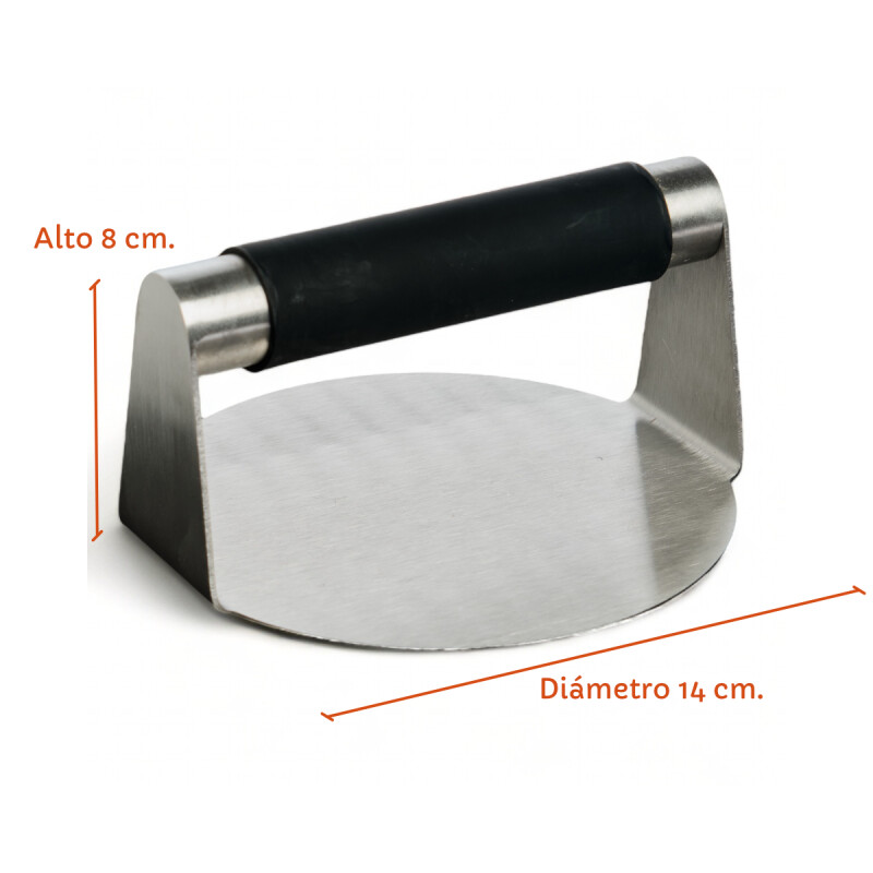 Prensa Smasher Para Hamburguesas Smash Ø14cm Acero Inox Sin Color
