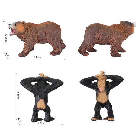 Set Colección de Animales de la Selva 2 Figuras en Plástico Mono/oso