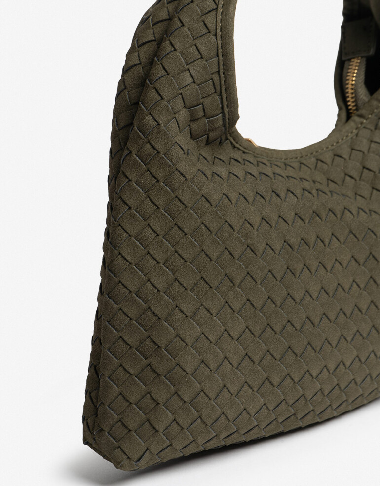 City Cartera City Trenzada - Verde Kaki