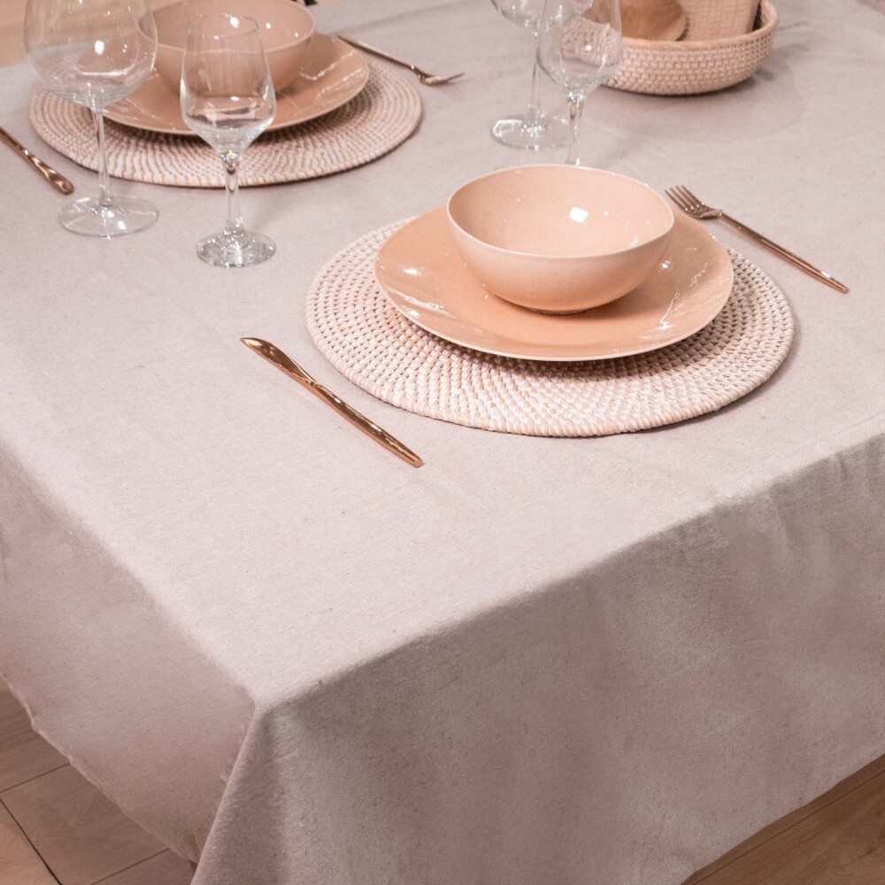 MANTEL ALGODON NATURAL-BEIGE MORGAN BEIGE