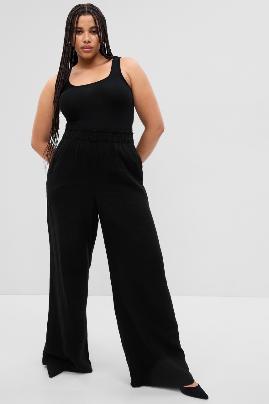 Pantalón Wide Leg Mujer Black